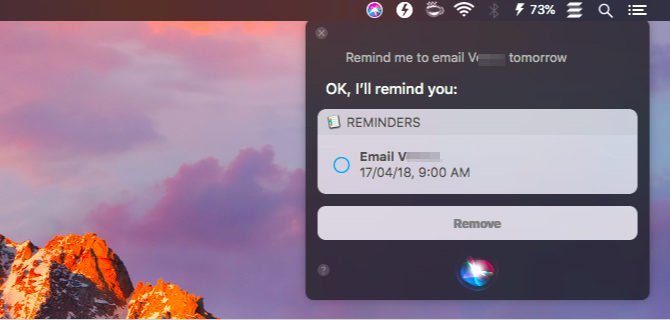 create reminder siri mac