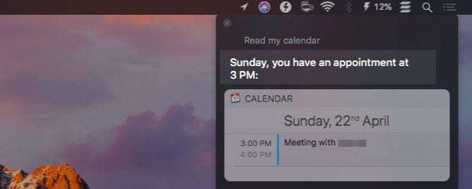 read my calendar siri mac