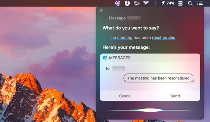 send message with siri mac