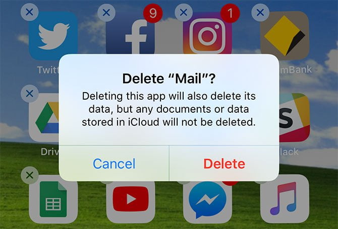 delete ios mail