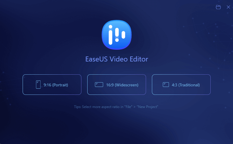 Ecran principal de EaseUS Video Editor