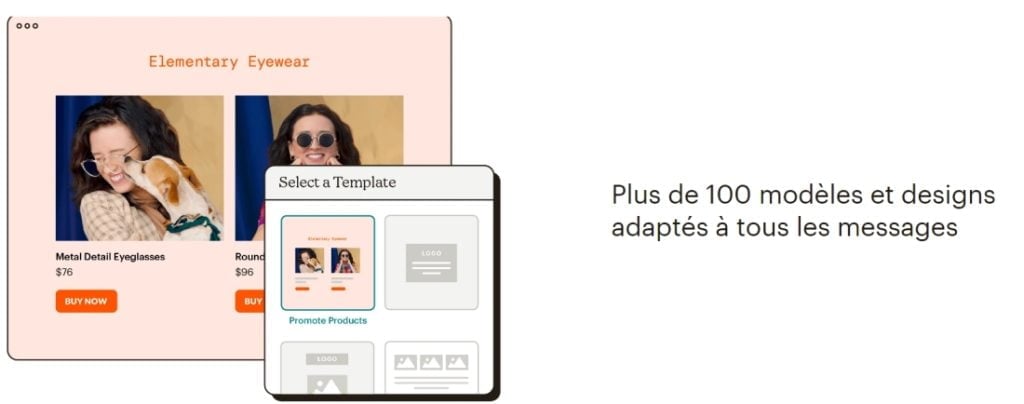 Plus de 100 designs offert de la part de mailchimp